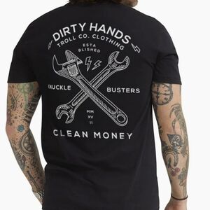 TROLL CO Dirty Hands Clean Money Twisting Wrenches T-Shirt Size XL